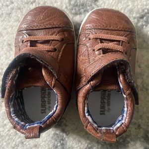 Dark brown baby shoes. Stride rite. Slip on.